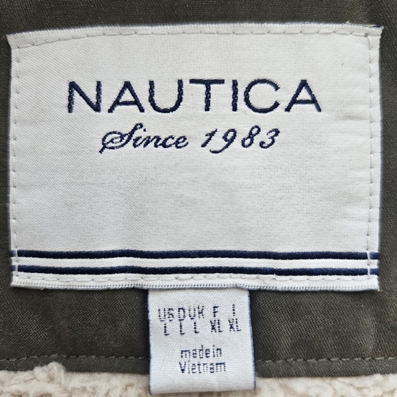 Nautica Women's Microfiber Parka Anorak Jacket with Faux Fur Hooded Trim Large - Picture 13 of 15